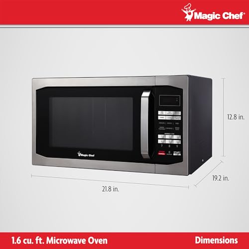 Stainless Steel Digital Programmable Countertop Microwave, 1.6 cu.ft