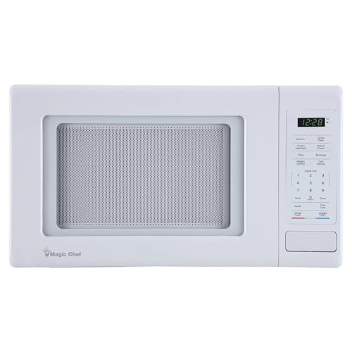 Compact Magic Chef Stainless Countertop Microwave, 6 Cooking Modes
