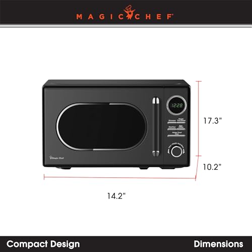 Retro Touch Countertop Microwave with 10 Power Levels