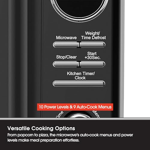 Retro Touch Countertop Microwave with 10 Power Levels