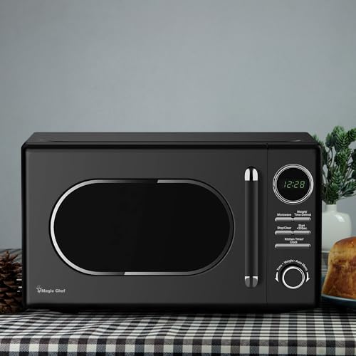 Retro Touch Countertop Microwave with 10 Power Levels