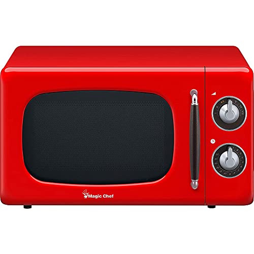 Retro Red Magic Chef Microwave with 2-Year Warranty