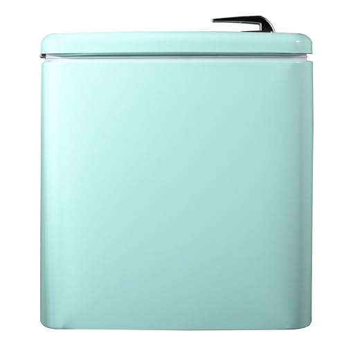 Retro Style Mini Fridge, Interior LED Light, Glass Shelf
