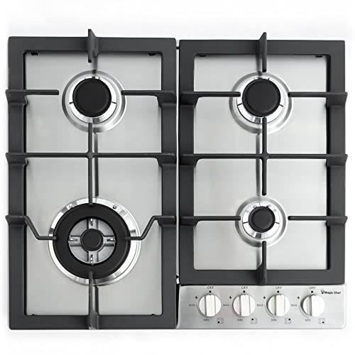 Magic Chef Stainless Steel Gas Cooktop with 4 Burners