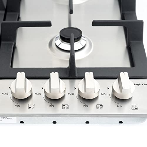Magic Chef Stainless Steel Gas Cooktop with 4 Burners