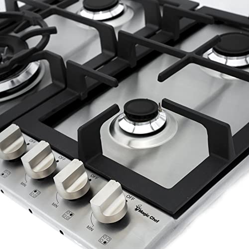 Magic Chef Stainless Steel Gas Cooktop with 4 Burners