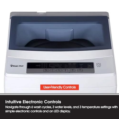 Magic Chef Compact Washer with LED Display, 6 Cycles