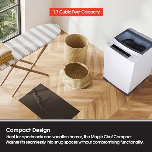 Magic Chef Compact Washer with LED Display, 6 Cycles