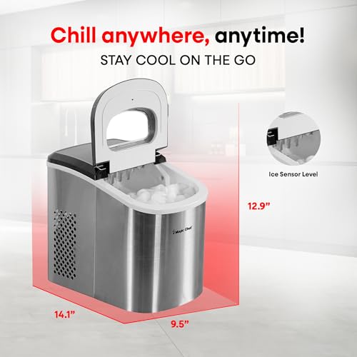 Portable Stainless Steel Ice Maker for Home and Parties