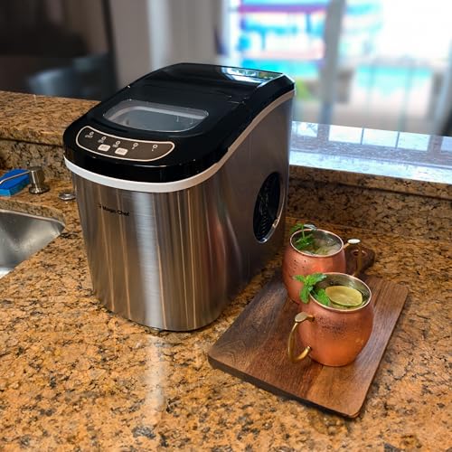 Portable Stainless Steel Ice Maker for Home and Parties