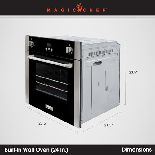 Magic Chef Convection Electric Wall Oven, 24", Stainless Steel