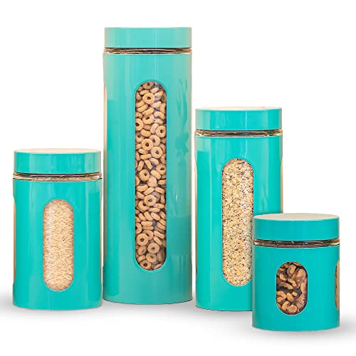 Venoly Set of 4 Airtight Steel Food Canisters