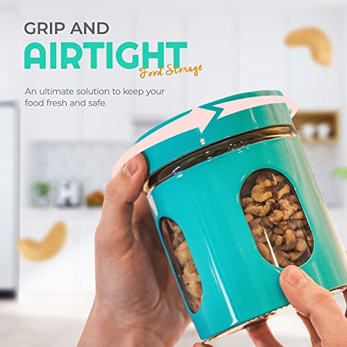 Venoly Set of 4 Airtight Steel Food Canisters