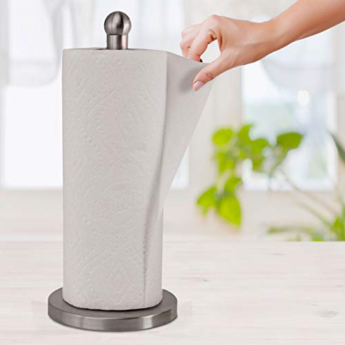 Stainless Steel Paper Towel Holder - Weighted Base