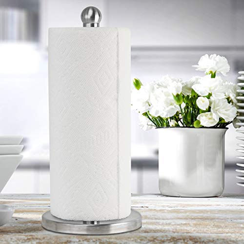 Stainless Steel Paper Towel Holder - Weighted Base