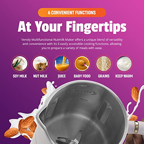 Purple Venoly Nut Milk Maker with 5.5-Cup Capacity