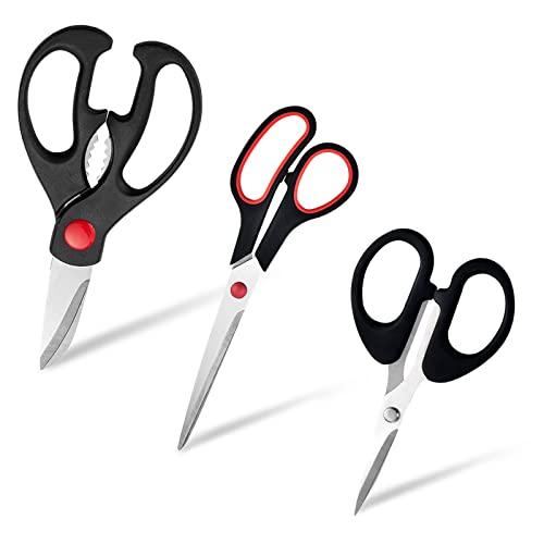 Multipurpose Heavy Duty Scissors 3-Pack for Home Office