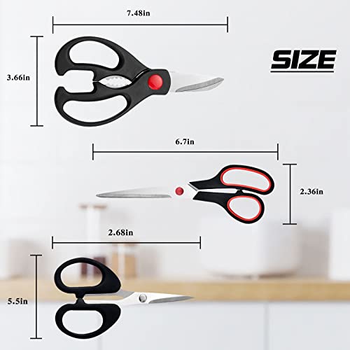 Multipurpose Heavy Duty Scissors 3-Pack for Home Office