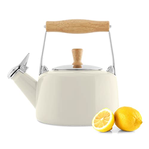 Chantal Whistling Teakettle, 1.4 quarts, Almond