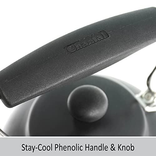 Chantal Enamel Vintage Tea Kettle, Whistling - Fade Grey