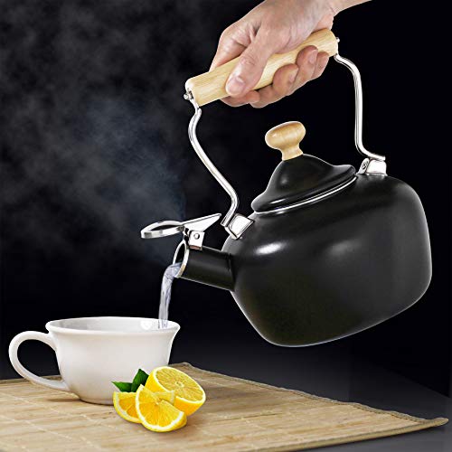 Chantal Carina Tea Kettle, 1.8 QT, Enamel Black