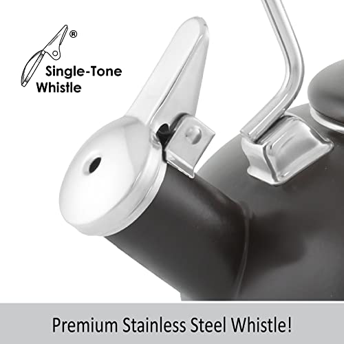 Chantal Carina Tea Kettle, 1.8 QT, Enamel Black