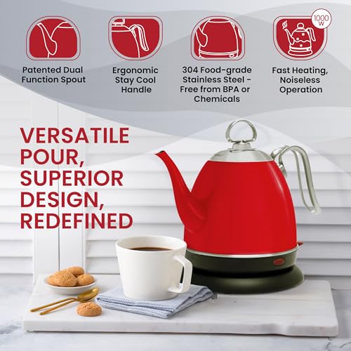 Chantal Mia Electric Kettle, 32 oz in Red