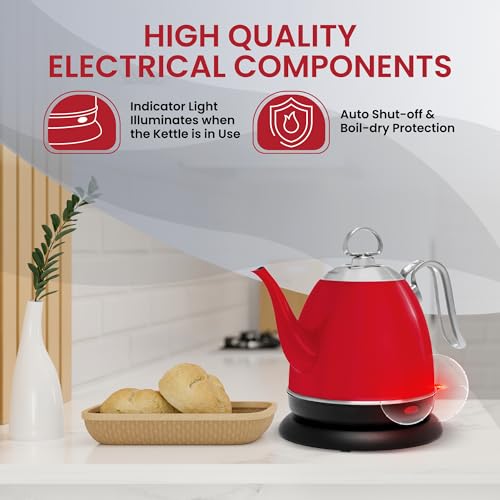 Chantal Mia Electric Kettle, 32 oz in Red