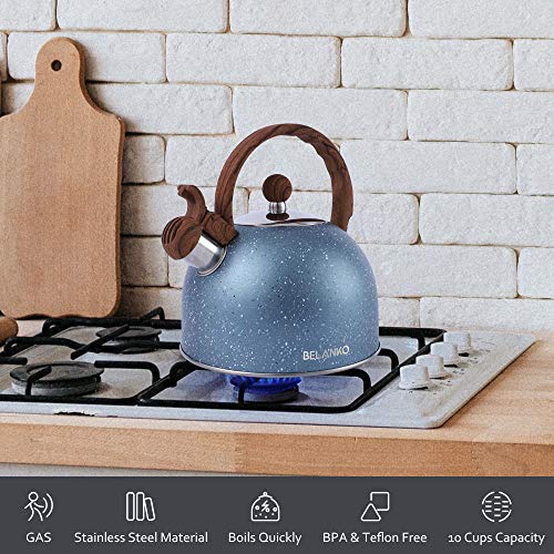 BELANKO 2.5L Stainless Steel Tea Kettle - Wood Handle