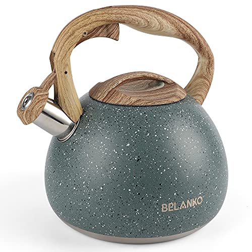 BELANKO 102 OZ Whistling Tea Kettle, Food Grade Steel