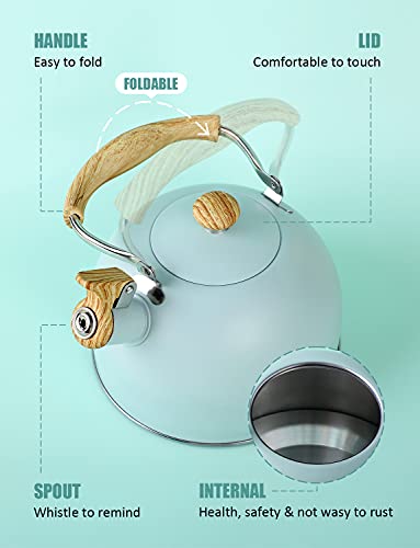 Belanko 2.5 Liter Whistling Tea Kettle - Turquoise