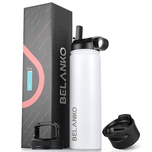 BELANKO 24 Oz Insulated Stainless Steel Sports Bottle