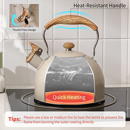 2.5 Quart Whistling Tea Kettle, Food Grade Stainless Steel