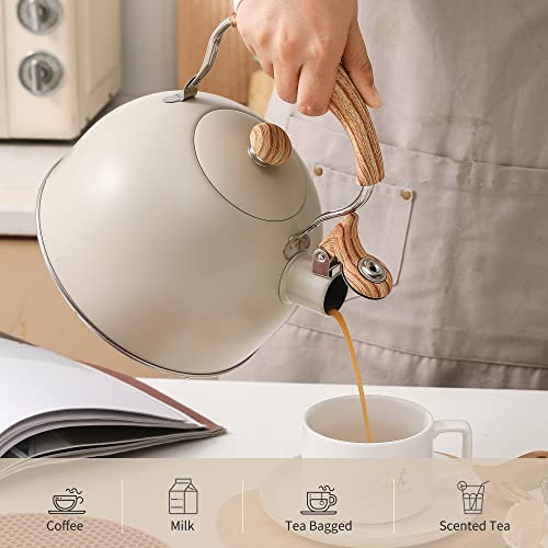 2.5 Quart Whistling Tea Kettle, Food Grade Stainless Steel
