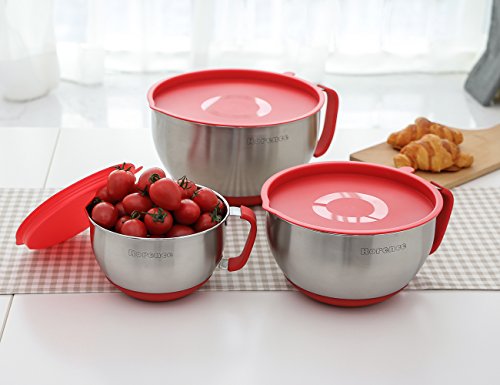 Rorence 3 Quart Mixing Bowls Set - Stainless Steel