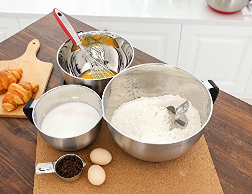 Rorence 3 Quart Mixing Bowls Set - Stainless Steel