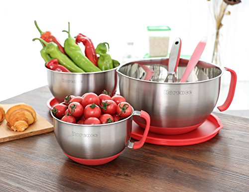 Rorence 3 Quart Mixing Bowls Set - Stainless Steel