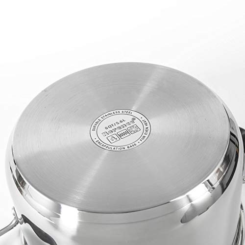 6 Quart Stainless Steel Stock Pot with Strainer Lid