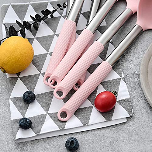Rorence 12 Piece Kitchen Utensil Set: Pink, Non-Stick & Heat Resistant