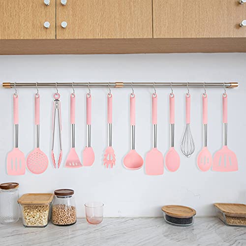 Rorence 12 Piece Kitchen Utensil Set: Pink, Non-Stick & Heat Resistant