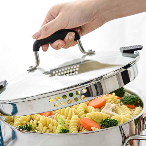 6 Quart Stainless Steel Stock Pot with Strainer Lid