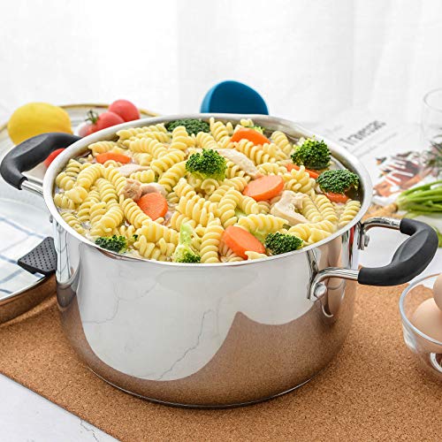 6 Quart Stainless Steel Stock Pot with Strainer Lid