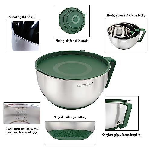 Rorence Stainless Steel Mixing Bowls Set - Set of 3