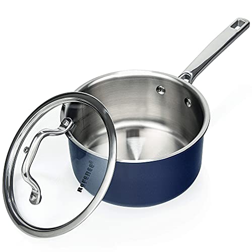 Rorence Stainless Steel Soup Pot with Glass Lid