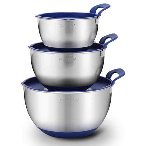 Rorence Stainless Steel Mixing Bowls with Lids (Set of 3)