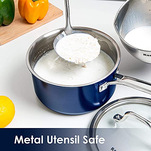 Rorence Stainless Steel Soup Pot with Glass Lid