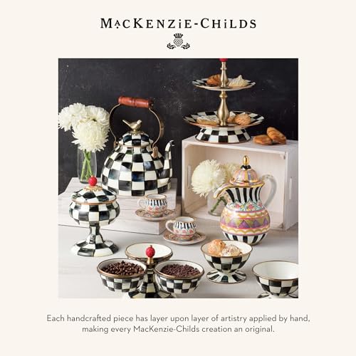 MACKENZIE-CHILDS Black-and-White Courtly Check Whistling Tea Kettle
