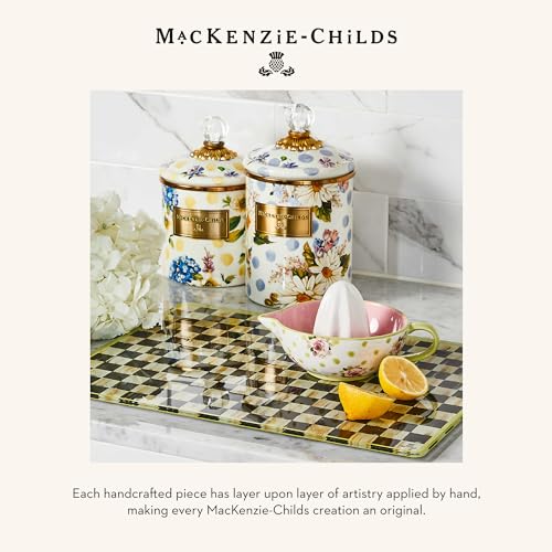 MACKENZIE-CHILDS Enamel Tea Kettle, Pink Wildflowers, 2-Quart Capacity