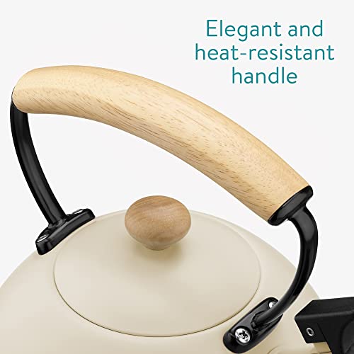 Navaris Whistling Tea Kettle - 2.4 QT Stainless Steel