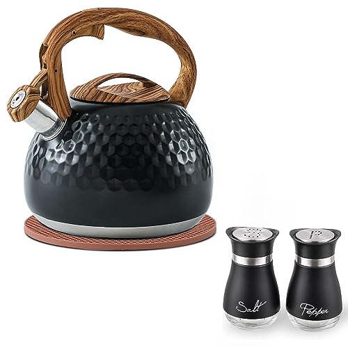 Tea Kettle with Salt and Pepper Shakers Set